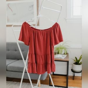 Off the shoulder babydoll top